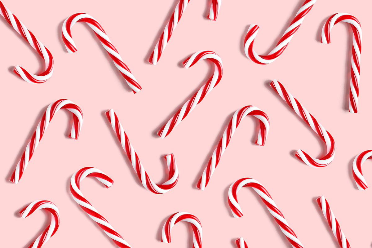 Blue and Red Candy Cane Stripe Nail Design for Christmas - wide 1